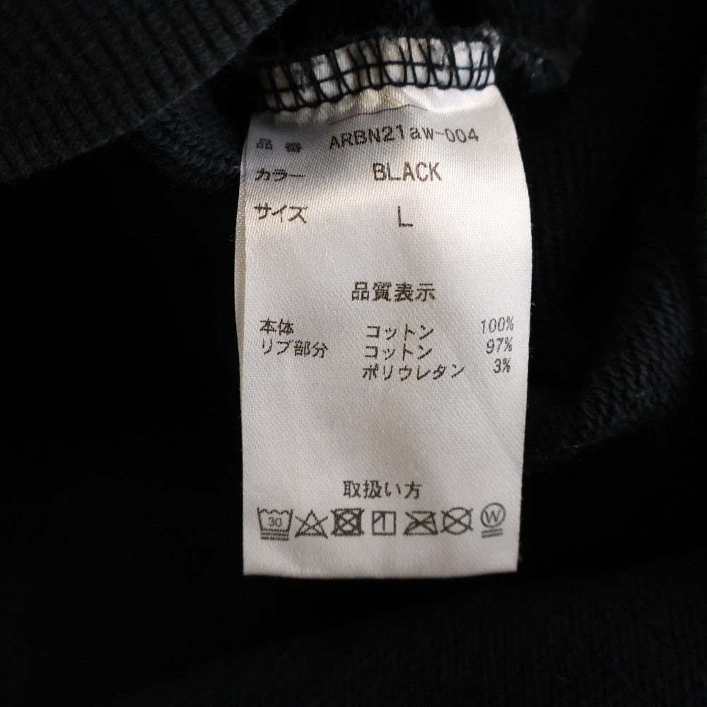NO BRAND(ノーブランド) ARBN エアボーン プルオーバー バックプリントパーカー フーデットスウェット ブラック ARBN21aw-004
