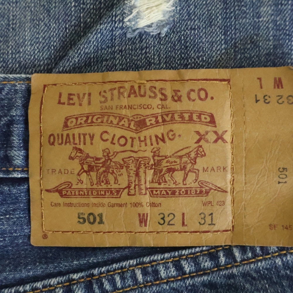 Levi's(リーバイス) 00S VINTAGE 501 両面スモールe ボタン裏359 ボタンフライストレートデニムパンツ ジーンズ インディゴ 501-01