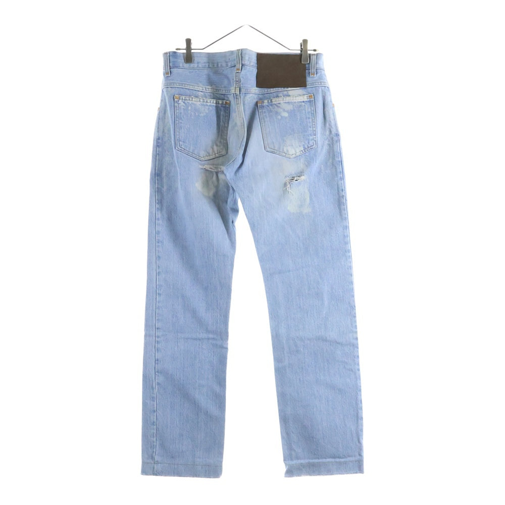 DOLCE & GABBANA(ドルチェアンドガッバーナ) ダメージ加工 ジップフライ ストレートデニムパンツ ジーンズ インディゴ WP61T 9417