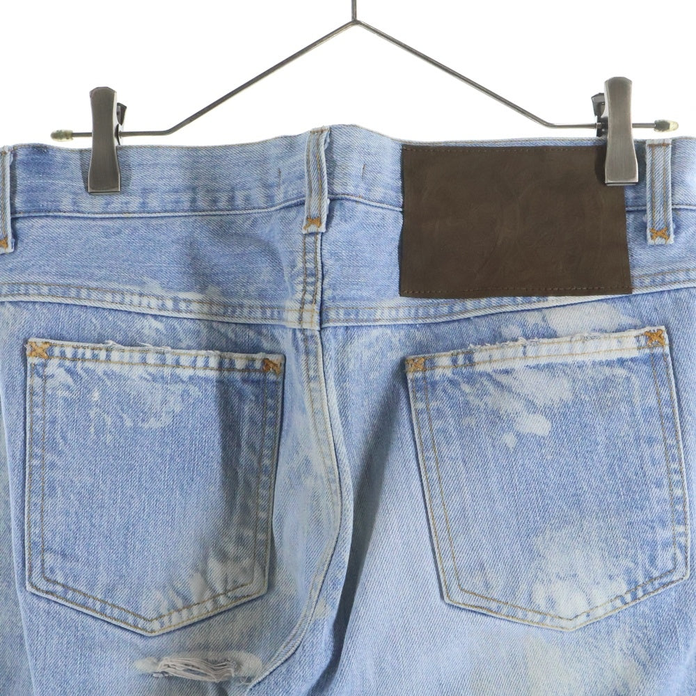 DOLCE & GABBANA(ドルチェアンドガッバーナ) ダメージ加工 ジップフライ ストレートデニムパンツ ジーンズ インディゴ WP61T 9417