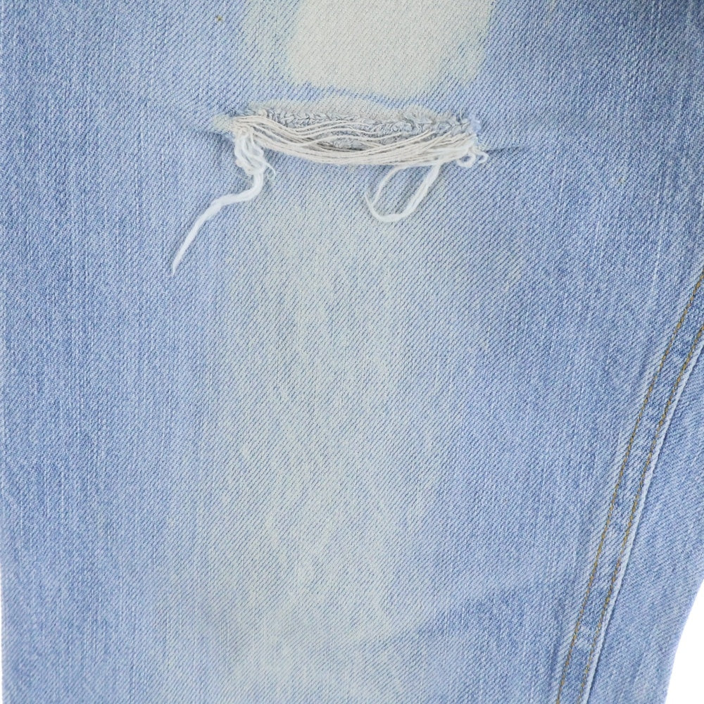 DOLCE & GABBANA(ドルチェアンドガッバーナ) ダメージ加工 ジップフライ ストレートデニムパンツ ジーンズ インディゴ WP61T 9417