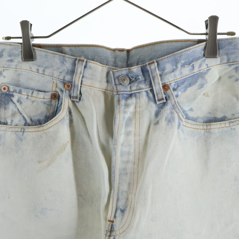 Levi's(リーバイス) 00S VINTAGE 501 ペイント加工 両面スモールe ボタン裏359 ボタンフライストレートデニムパンツ ジーンズ インディゴ 501-01