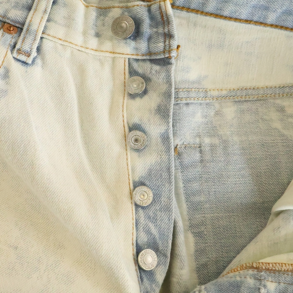 Levi's(リーバイス) 00S VINTAGE 501 ペイント加工 両面スモールe ボタン裏359 ボタンフライストレートデニムパンツ ジーンズ インディゴ 501-01