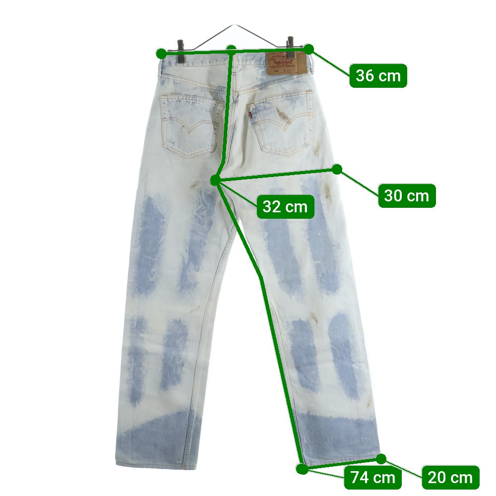 Levi's(リーバイス) 00S VINTAGE 501 ペイント加工 両面スモールe ボタン裏359 ボタンフライストレートデニムパンツ ジーンズ インディゴ 501-01
