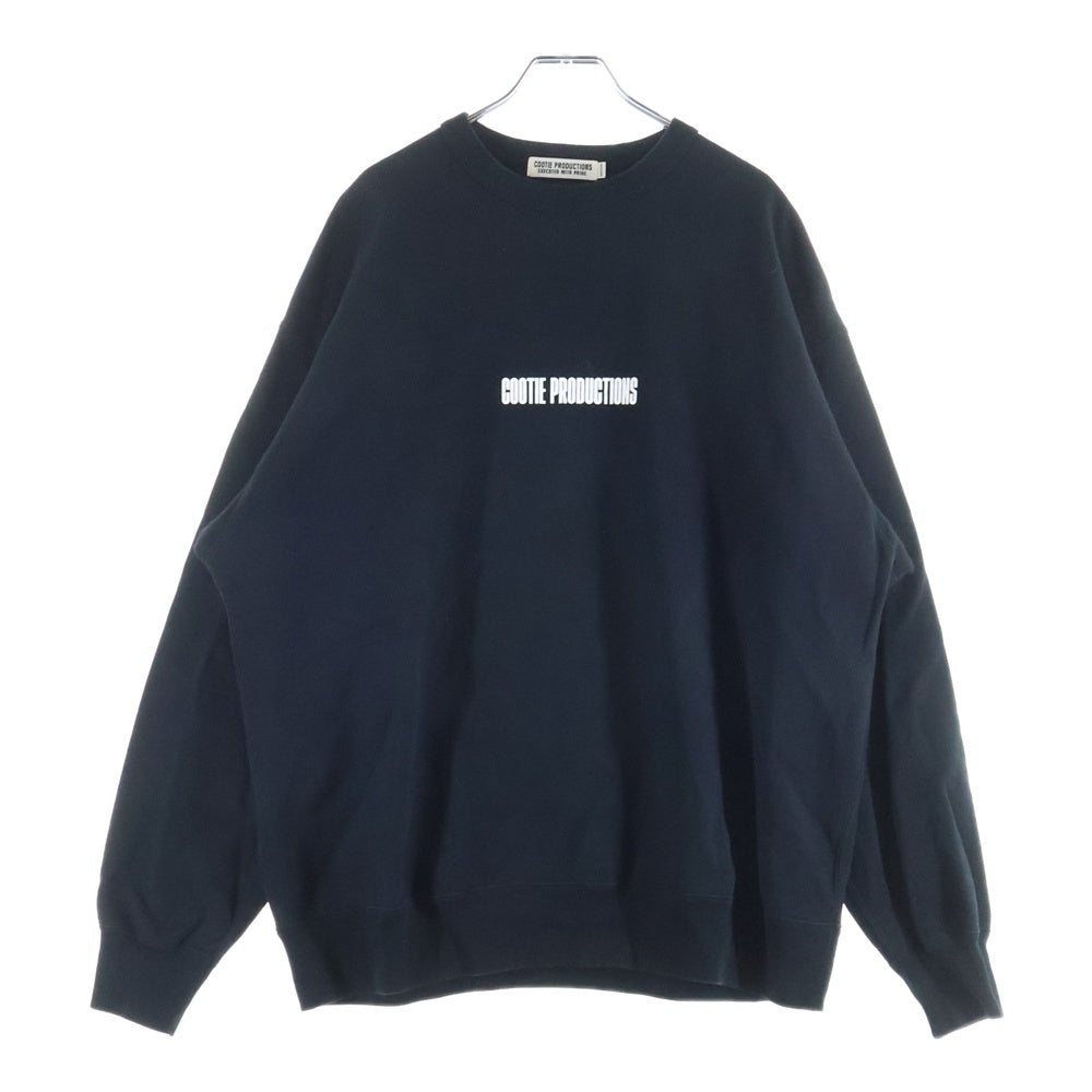 COOTIE PRODUCTIONS(クーティー プロダクションズ) 22AW PRINT SWEAT CREW (JESUS) イエス バックロゴプリント ロングスリーブ クルーネックスウェット ブラック CTE-22S343
