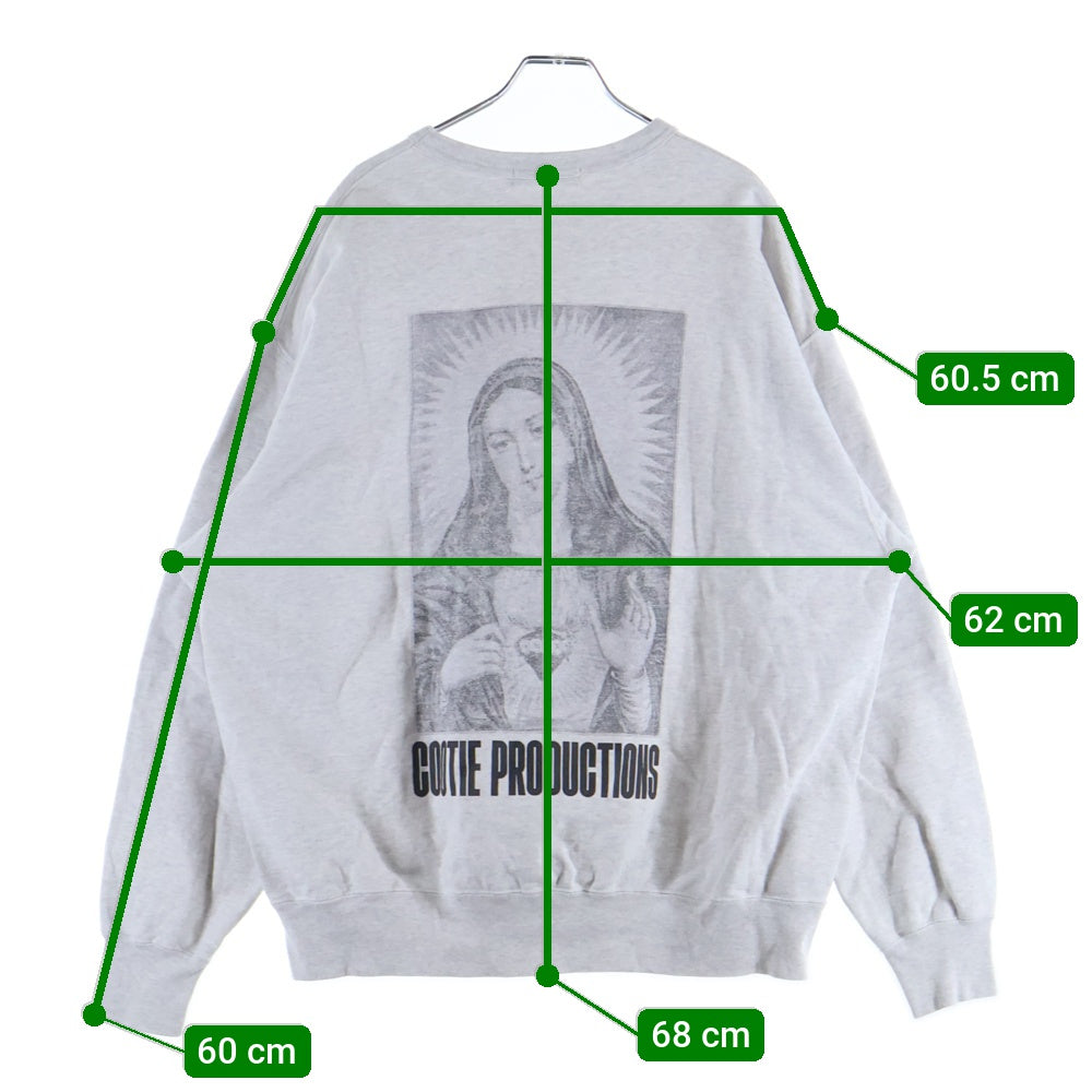 COOTIE PRODUCTIONS(クーティー プロダクションズ) 22AW PRINT SWEAT CREW (MARY)メアリー バックロゴプリント ロングスリーブ クルーネックスウェット グレー CTE-22S344