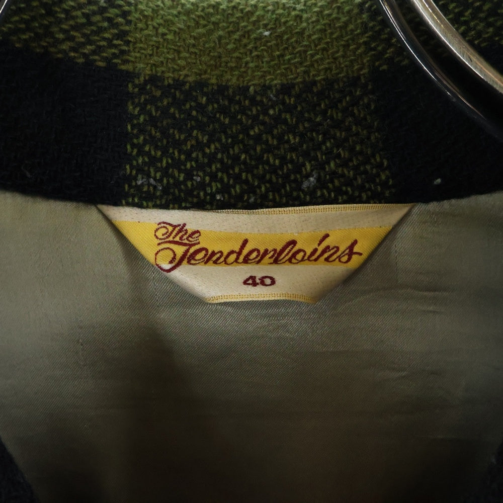 TENDERLOIN(テンダーロイン) T-BUFFALO JACKET バッファローチェック チェーンステッチ ジャケット オリーブ/ブラック