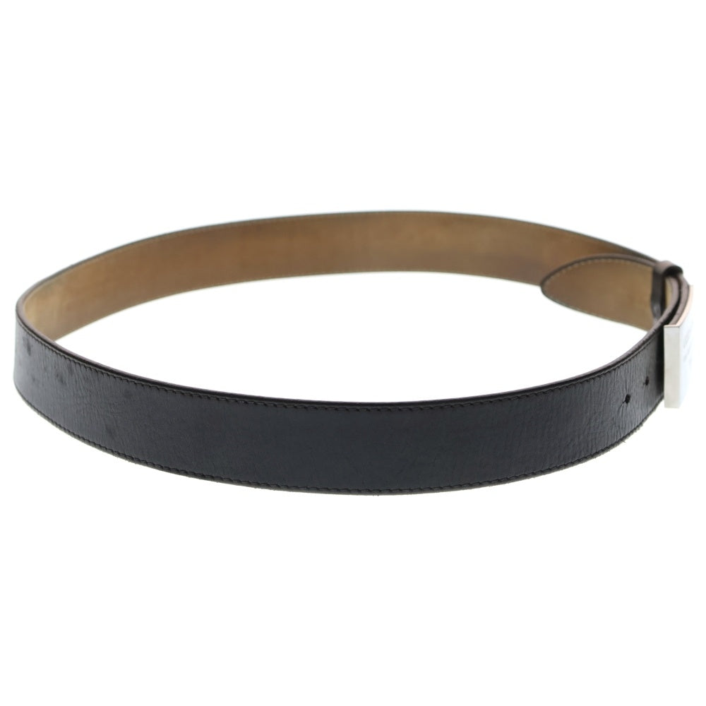 DOLCE & GABBANA(ドルチェアンドガッバーナ) メタルロゴバックル レザーベルト シルバー/ブラウン