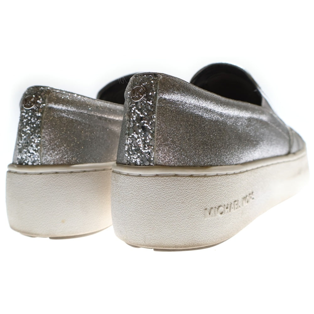 MICHAEL KORS(マイケルコース) SILVER LEATHER SNEAKERS シルバーレザー ローカットスニーカー HX18F