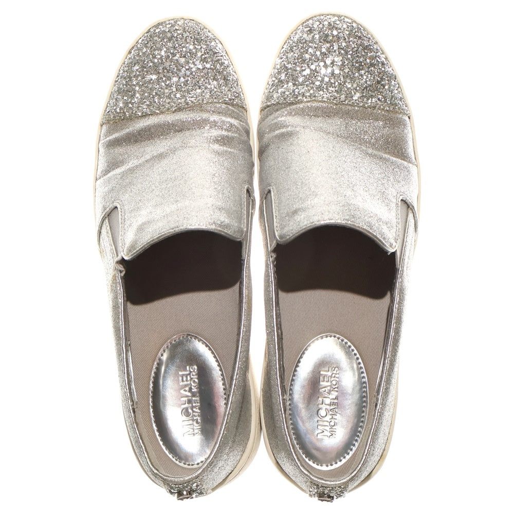 MICHAEL KORS(マイケルコース) SILVER LEATHER SNEAKERS シルバーレザー ローカットスニーカー HX18F