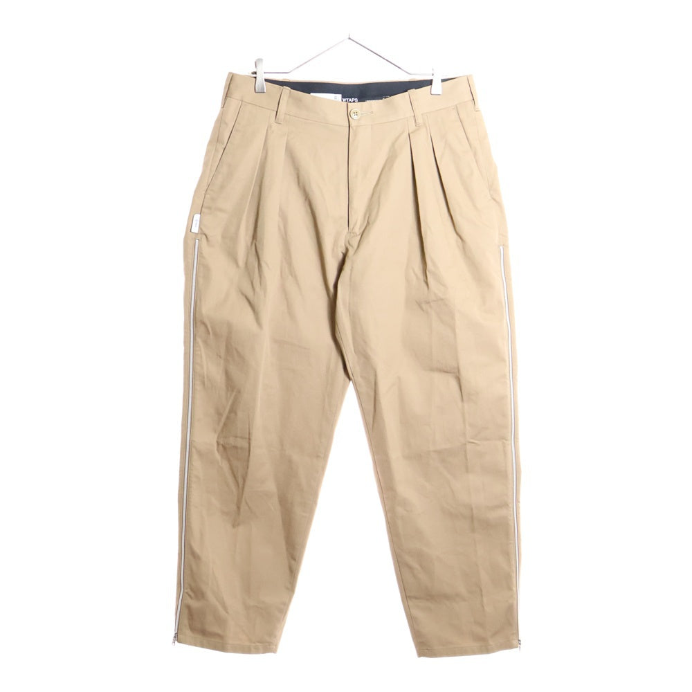 UNDERCOVER(アンダーカバー) 21AW ×WTAPS T/C TWILL SIDE ZIP 2TUCK PT ツイルサイドジップ 2タック パンツ ベージュ UC1B9501