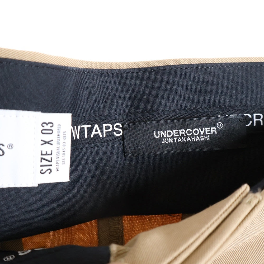 UNDERCOVER(アンダーカバー) 21AW ×WTAPS T/C TWILL SIDE ZIP 2TUCK PT ツイルサイドジップ 2タック パンツ ベージュ UC1B9501