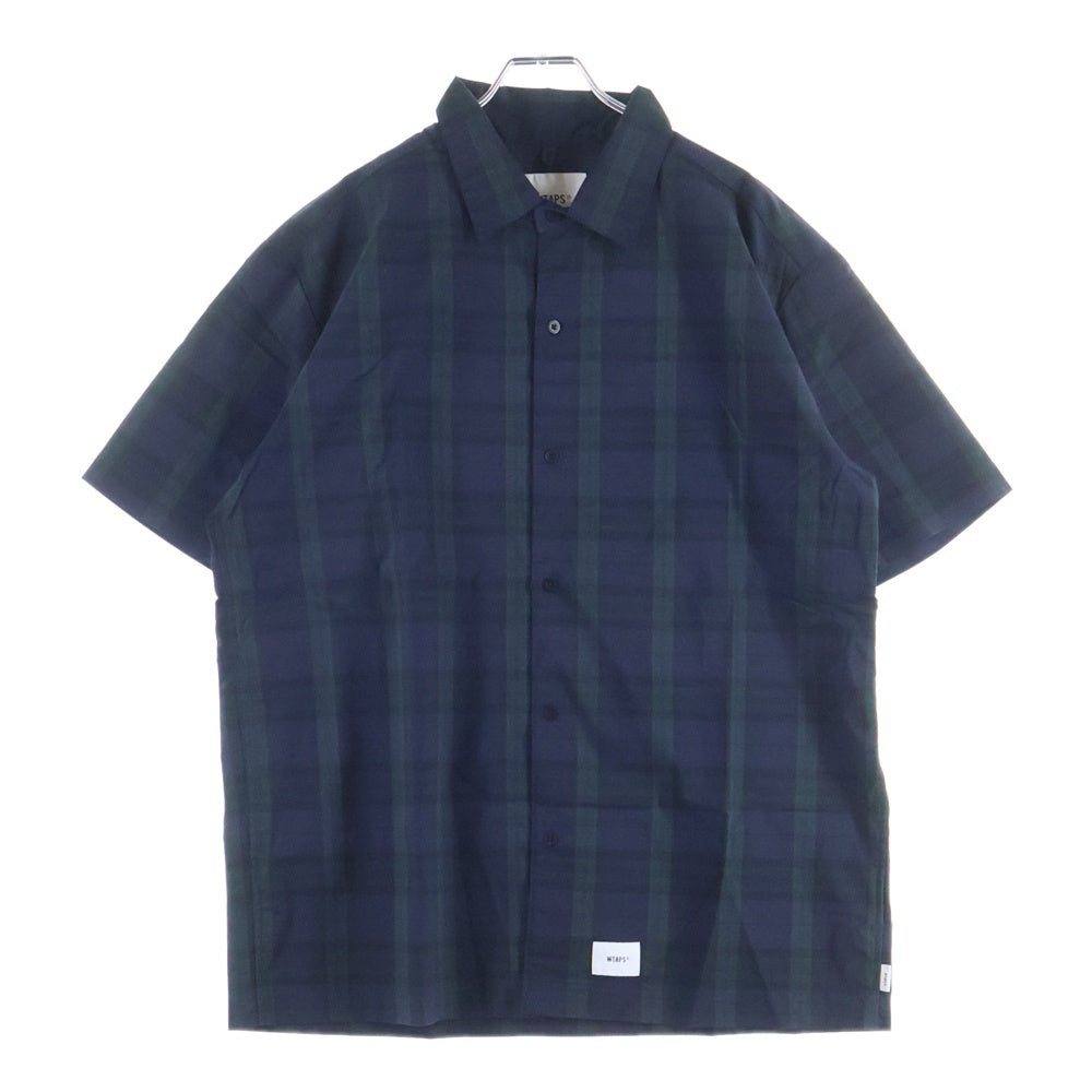WTAPS(ダブルタップス) 21SS UNION 01 SHIRT ユニオン チェック 半袖シャツ ネイビー/グリーン 211TQDT-SHM03