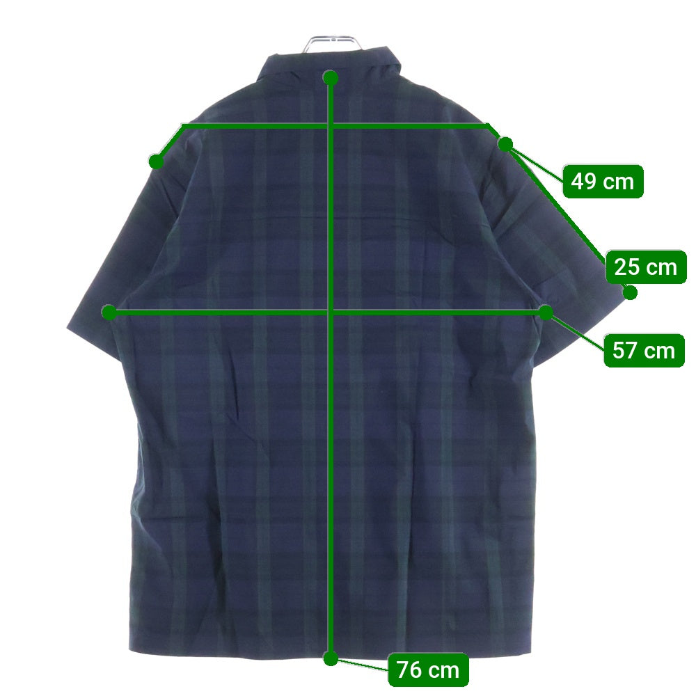 WTAPS(ダブルタップス) 21SS UNION 01 SHIRT ユニオン チェック 半袖シャツ ネイビー/グリーン 211TQDT-SHM03
