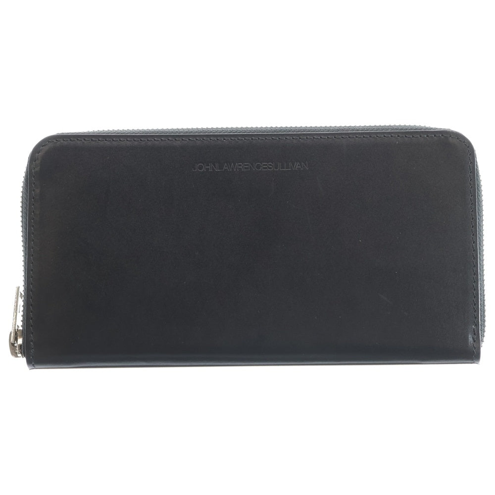 JOHN LAWRENCE SULLIVAN(ジョンローレンスサリバン) LEATHER LONG WALLET カウハイド レザー ジップアップロングウォレット 長財布 ブラック/シルバー JLS-08-04 レディース