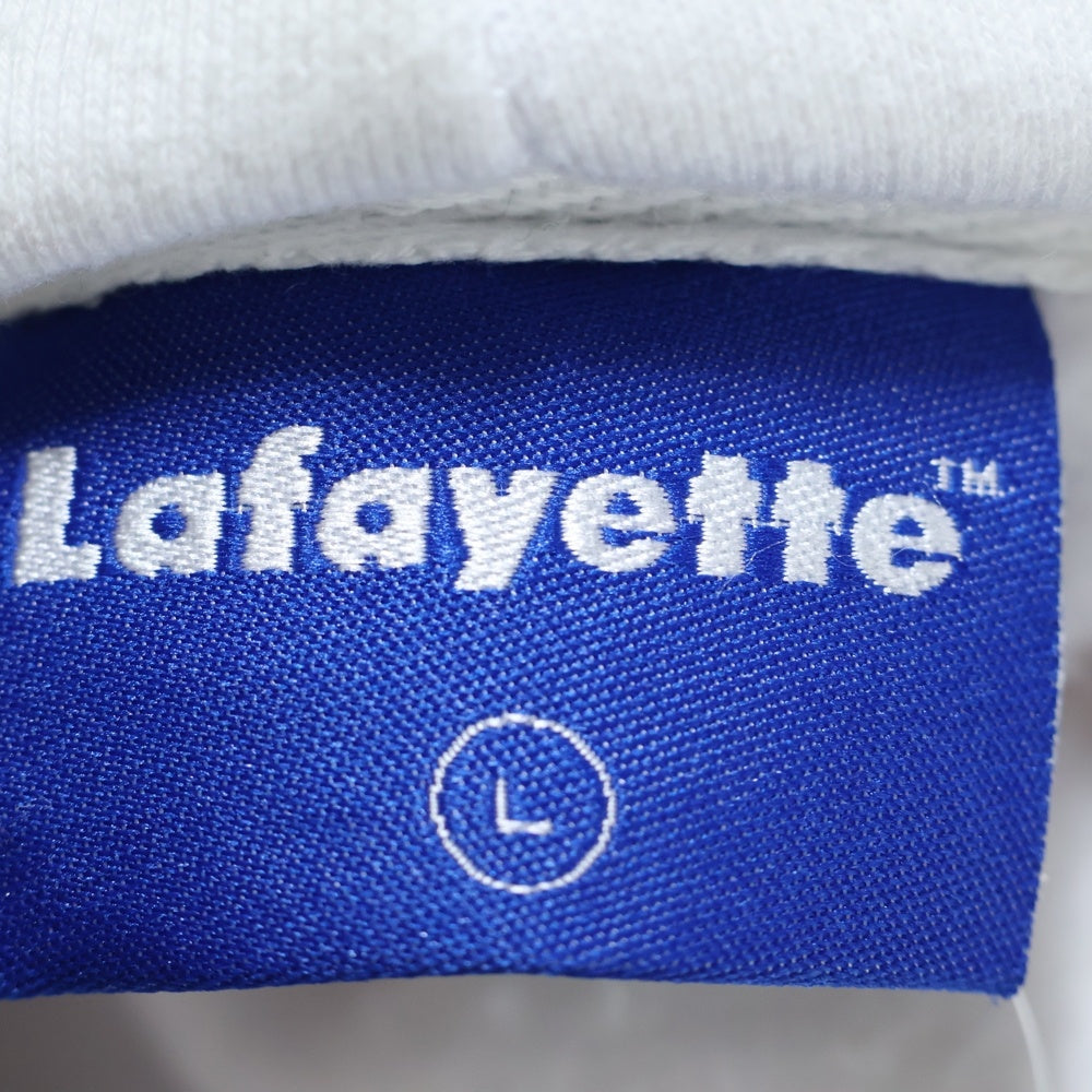 Lafayette(ラファイエット) センターロゴ エンブロイダリー フーデットスウェットパーカー ホワイト/ネイビー