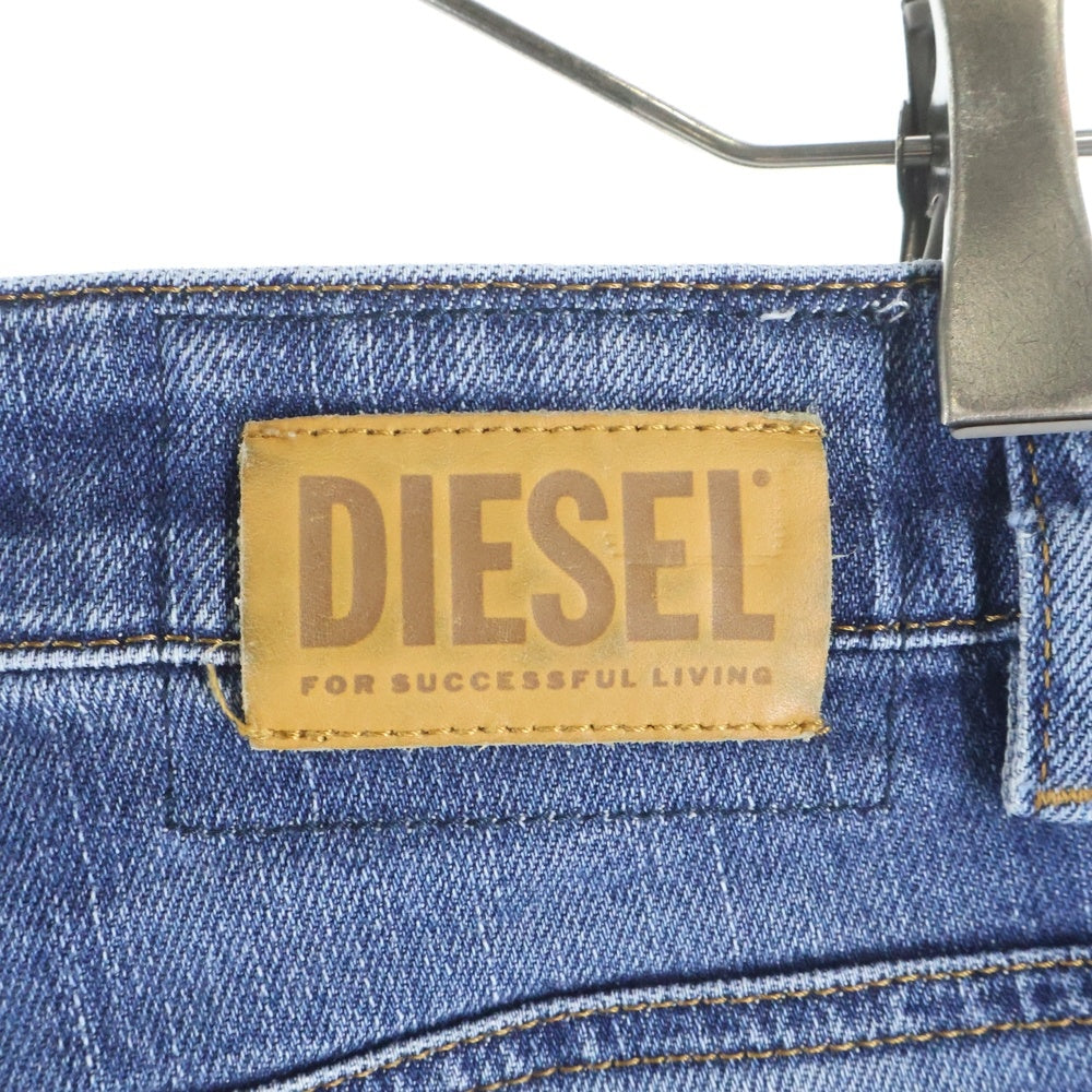 DIESEL(ディーゼル) ブレイブマンロゴデザイン ダメージ加工 マルチポケット ジップアップ デニムパンツ インディゴ