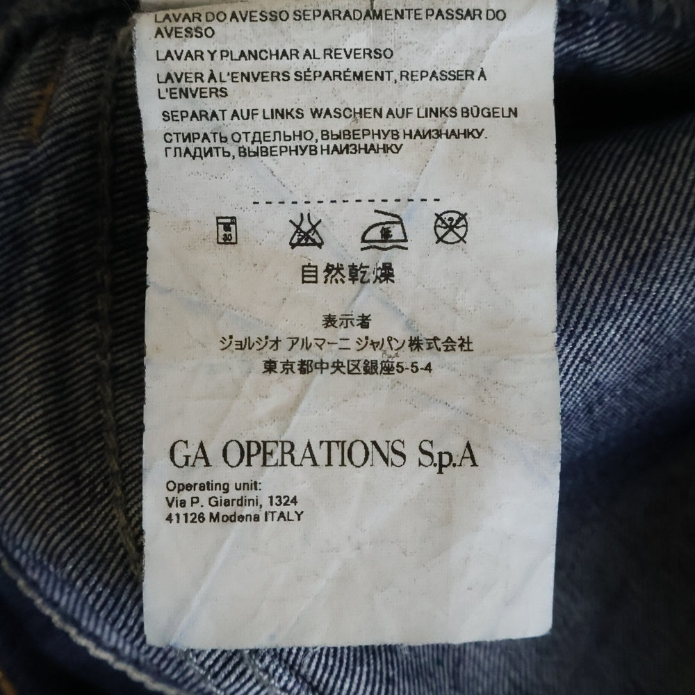 ARMANI(アルマーニ) バックストーンデザイン マルチポケット ジップアップ デニムパンツ インディゴ