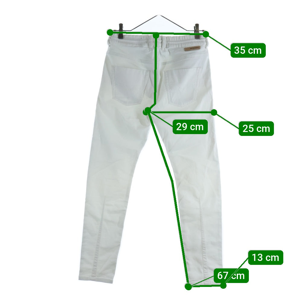 DIESEL(ディーゼル) マルチポケット ジップアップ ドローストリング デニムパンツ ホワイト 00ECALA6185BF03