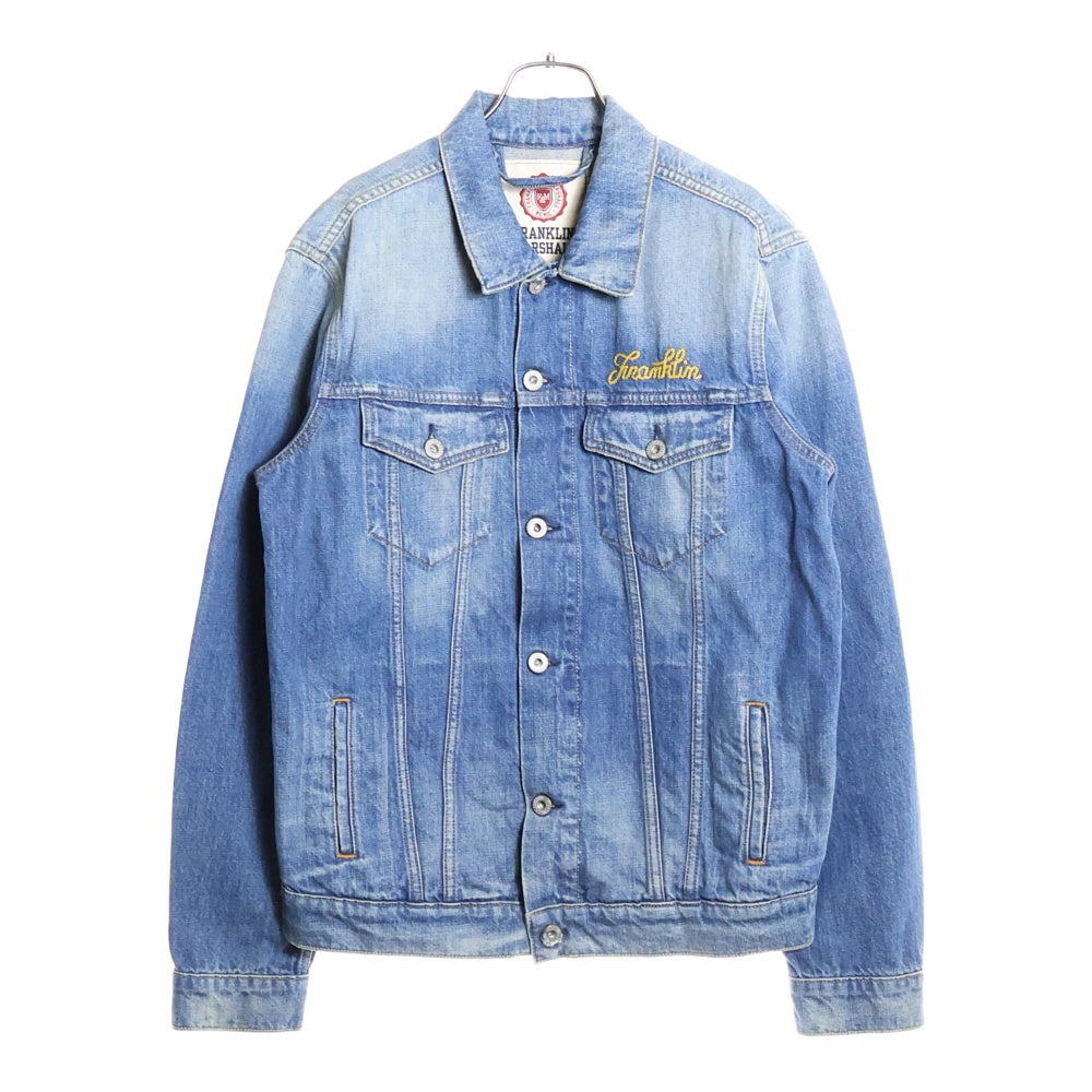 FRANKLIN&MARSHALL(フランクリンアンドマーシャル) バック スカルサーフ刺繍 デニムトラッカージャケット インディゴ