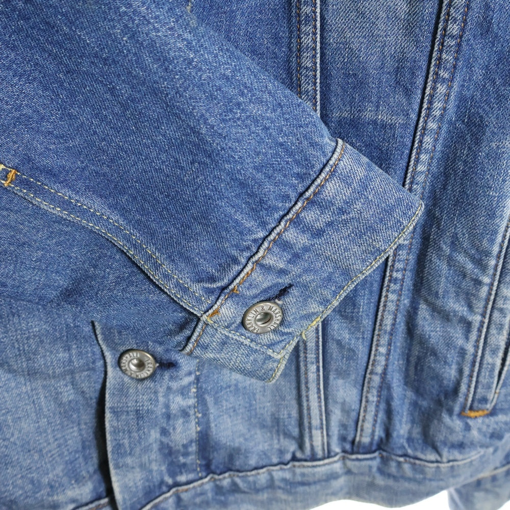 FRANKLIN&MARSHALL(フランクリンアンドマーシャル) バック スカルサーフ刺繍 デニムトラッカージャケット インディゴ