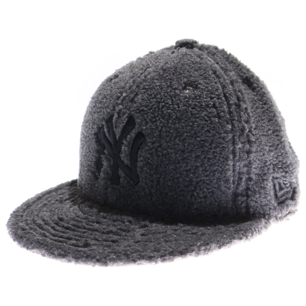 NEW ERA(ニューエラ) NY ニューヨークヤンキース ロゴ刺繍 ボアフリースベースボールキャップ 帽子 グレー
