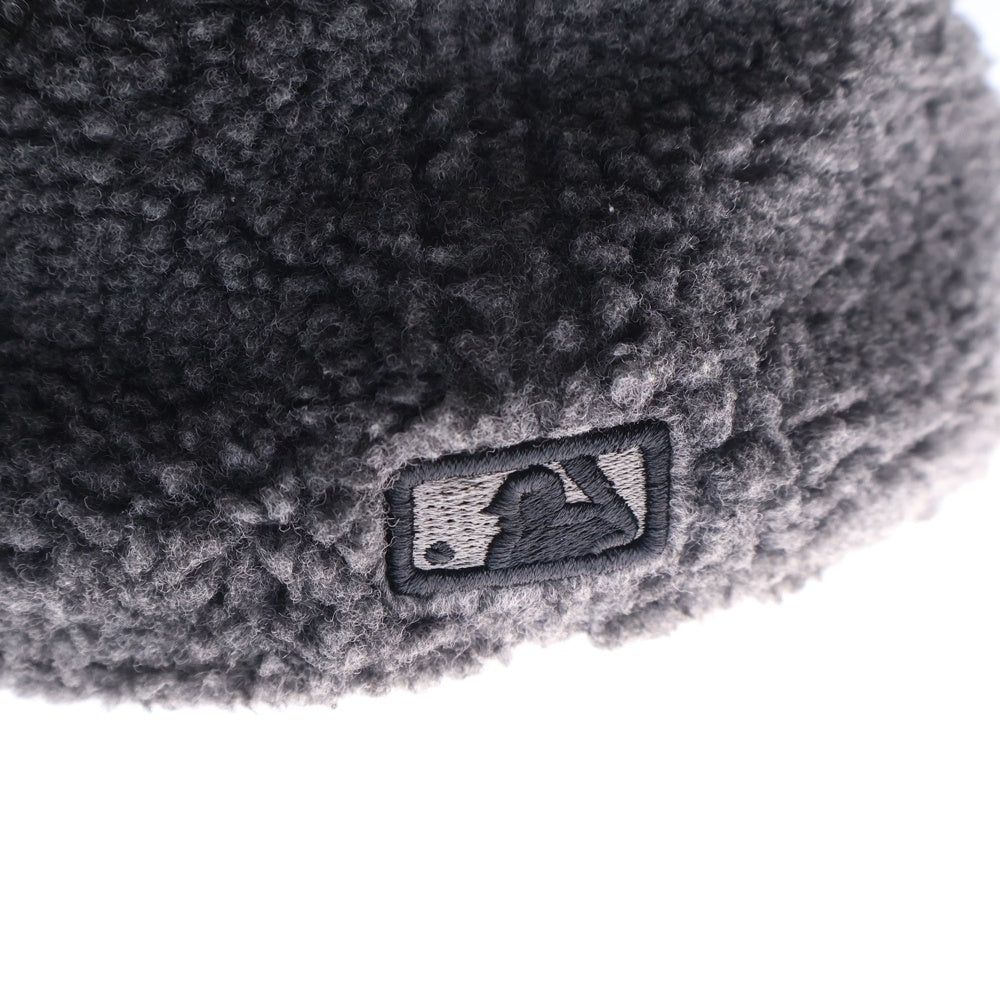 NEW ERA(ニューエラ) NY ニューヨークヤンキース ロゴ刺繍 ボアフリースベースボールキャップ 帽子 グレー