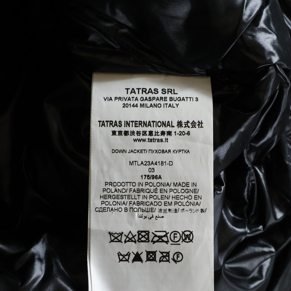 TATRAS(タトラス) 23AW IGLAILE イグライル ジップアップ フーデット グースダウンジャケット ブラック MTLA23A4181-D
