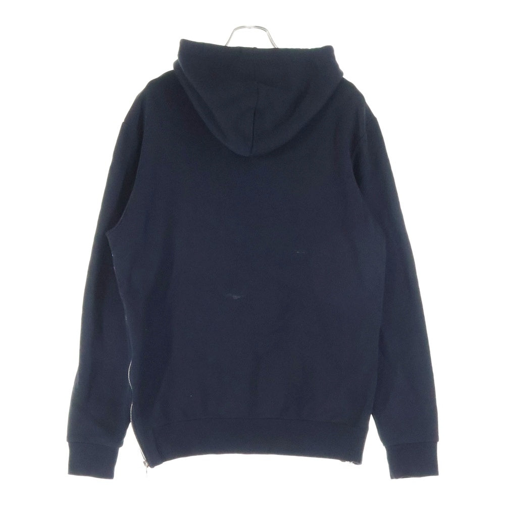 BALMAIN(バルマン) レインボーロゴプリント ジップスリット ジップポケット フーデット スウェットパーカー ブラック 3250I286
