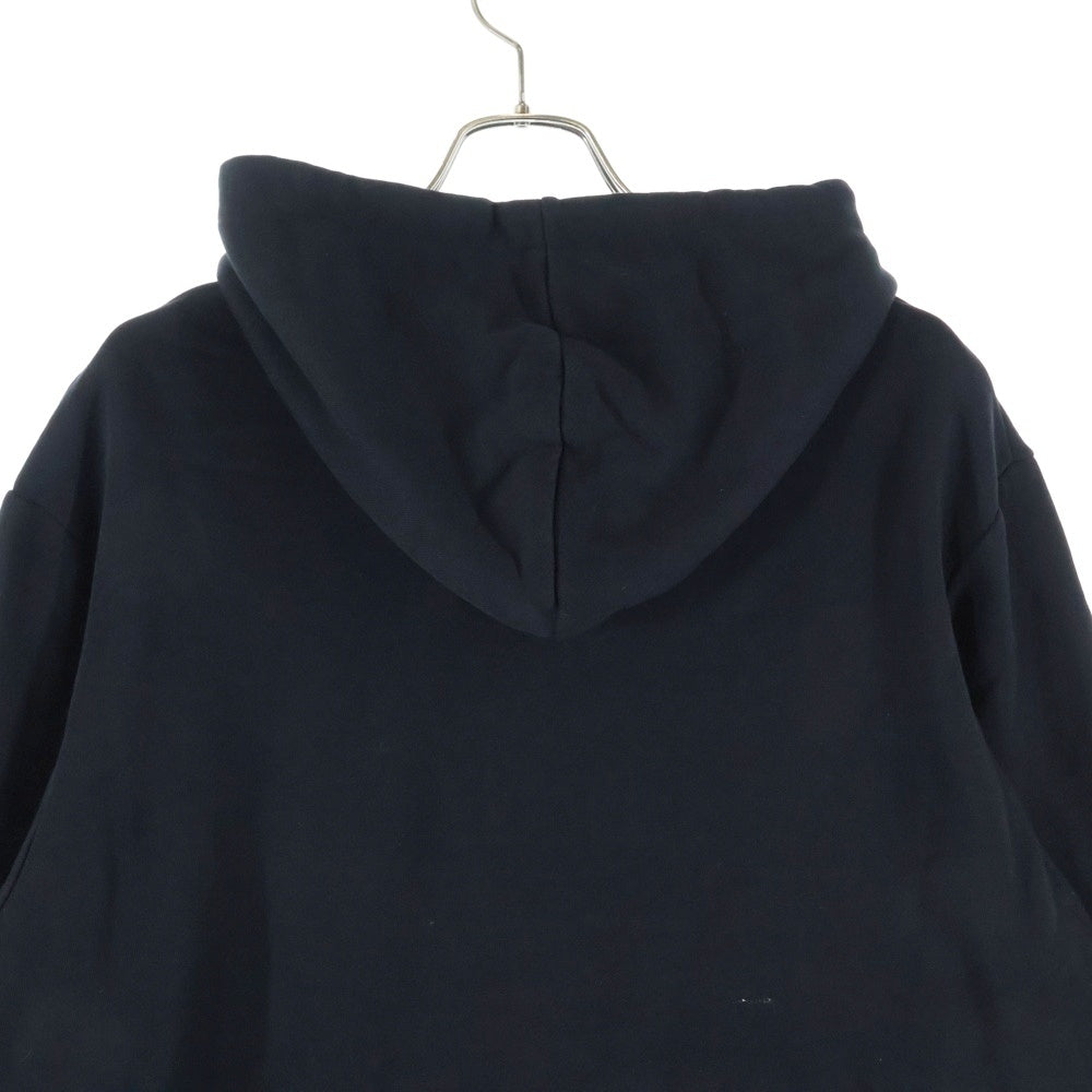 BALMAIN(バルマン) レインボーロゴプリント ジップスリット ジップポケット フーデット スウェットパーカー ブラック 3250I286