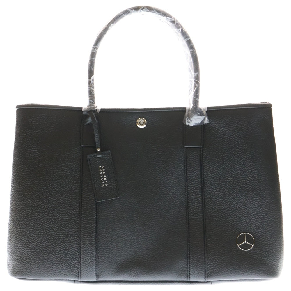 BARNEYS NEWYORK(バーニーズ ニューヨーク) ×Mercedes Benz メルセデスベンツ シルバーエンブレム レザートートバッグ ブラック レディース