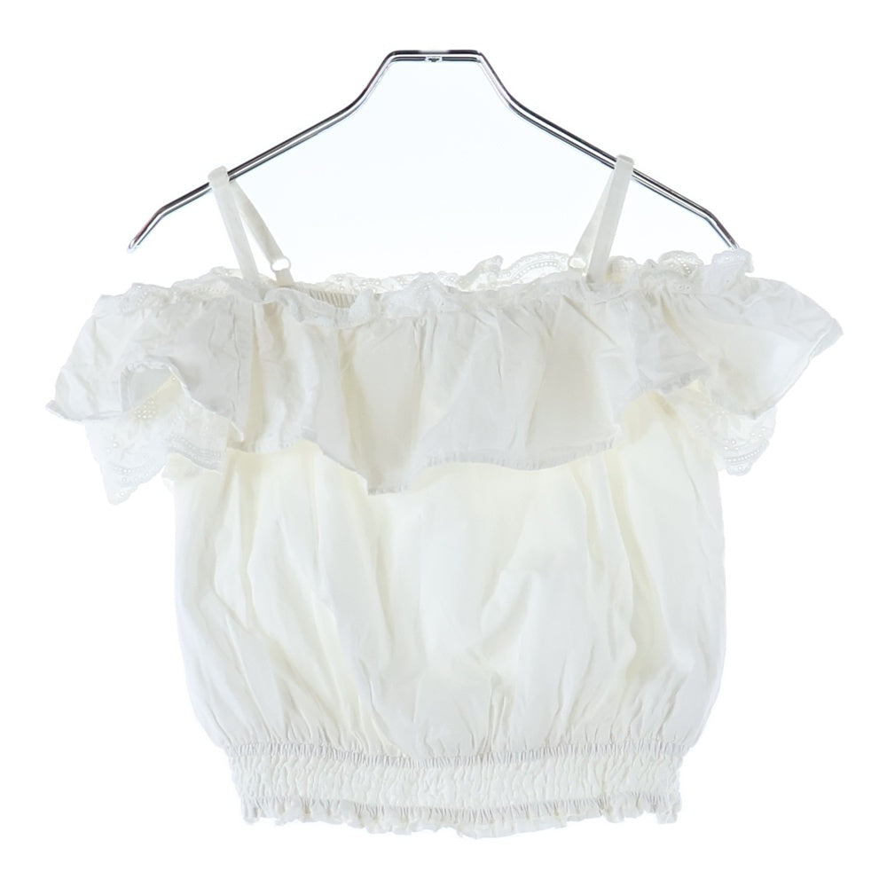 NO BRAND(ノーブランド) TITTY&CO. ティティーアンドコー オフショルダー ギャザー フレンチスリーブトップス レディース ホワイト 061-203-052