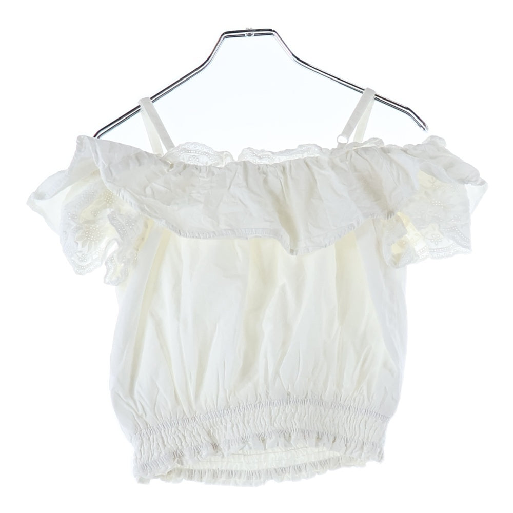 NO BRAND(ノーブランド) TITTY&CO. ティティーアンドコー オフショルダー ギャザー フレンチスリーブトップス レディース ホワイト 061-203-052