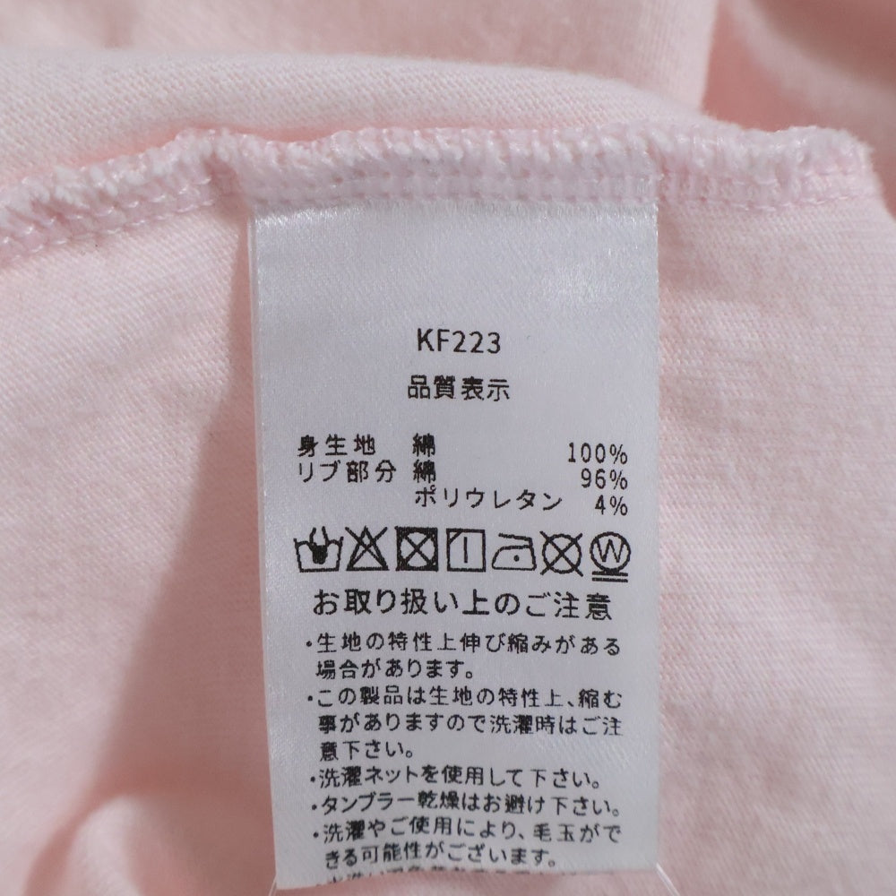 epine(エピネ) ロゴ刺繍 クルーネック 長袖Tシャツ カットソー ピンク レディース KF223