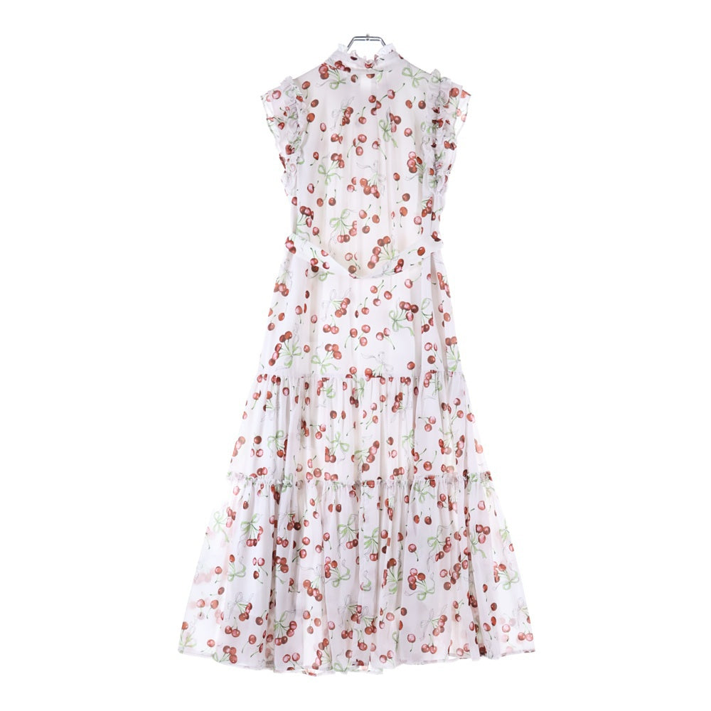 LILLIAN CARAT(リリアンカラット) バリエーションプリント ティアードワンピース ピンク/レッド レディース 45215308D