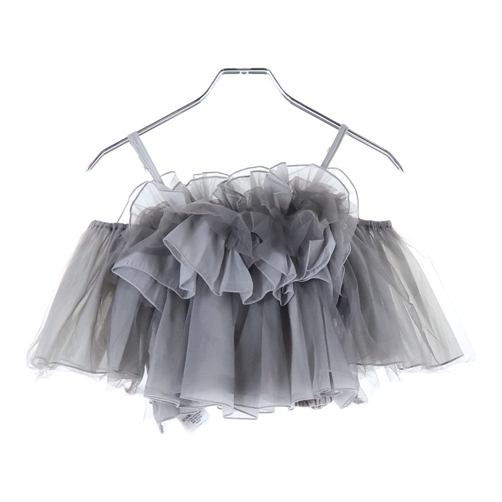 NO BRAND(ノーブランド) MERCURYDUO マーキュリーデュオ チュールフリルトップス グレー レディース 002430400601