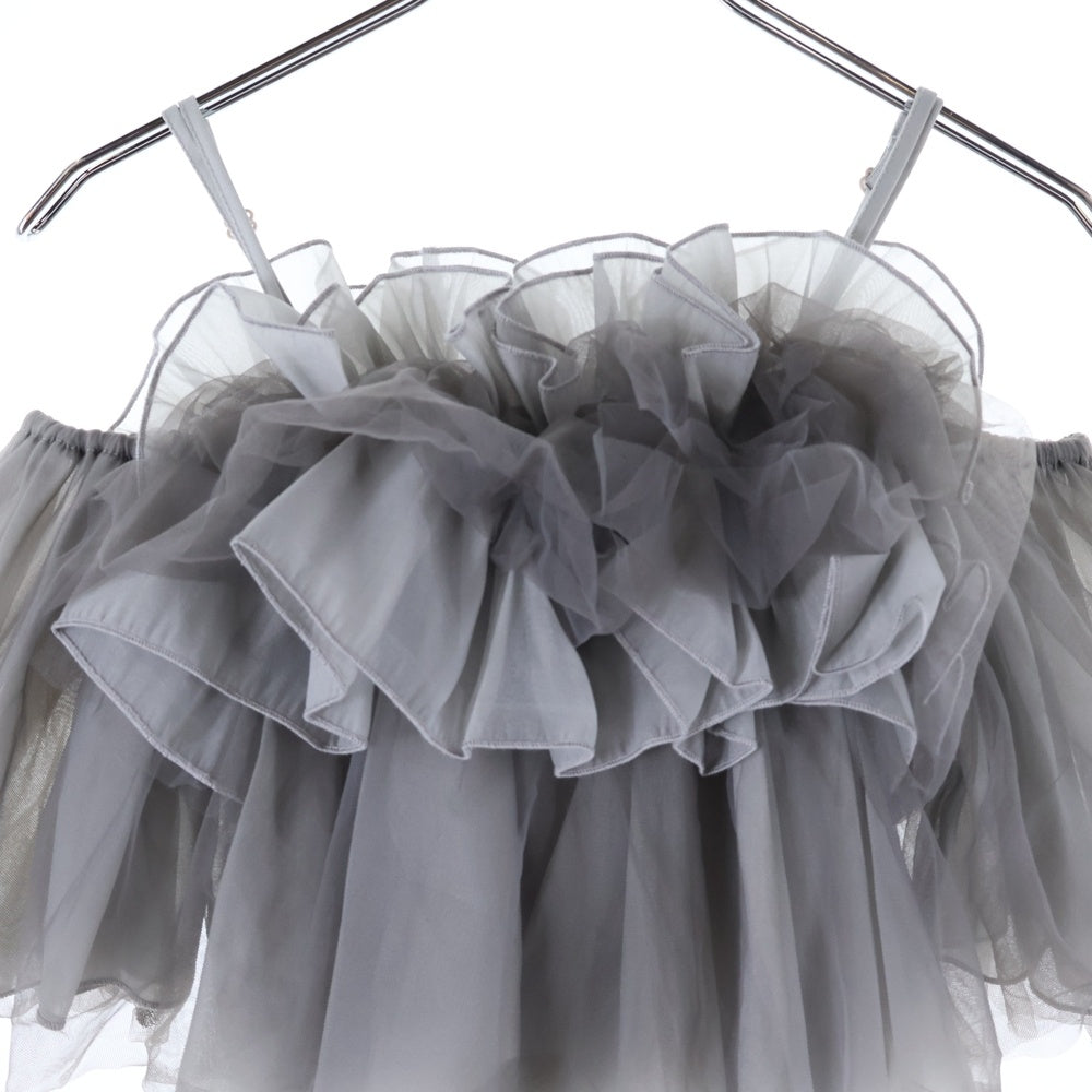 NO BRAND(ノーブランド) MERCURYDUO マーキュリーデュオ チュールフリルトップス グレー レディース 002430400601