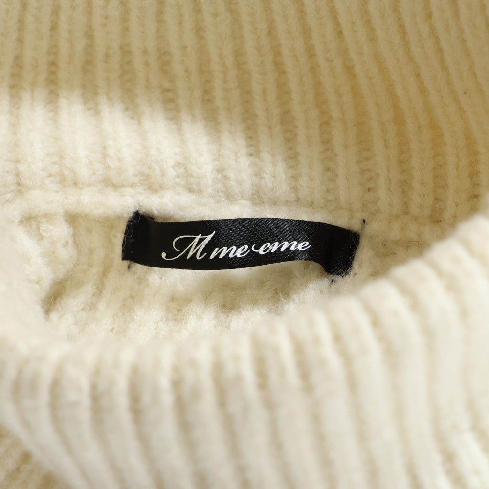 NO BRAND(ノーブランド) M me eme エムミーエメ KNIT SWEATER アームリボン ケーブル編みニット セーター アイボリー レディース 10249