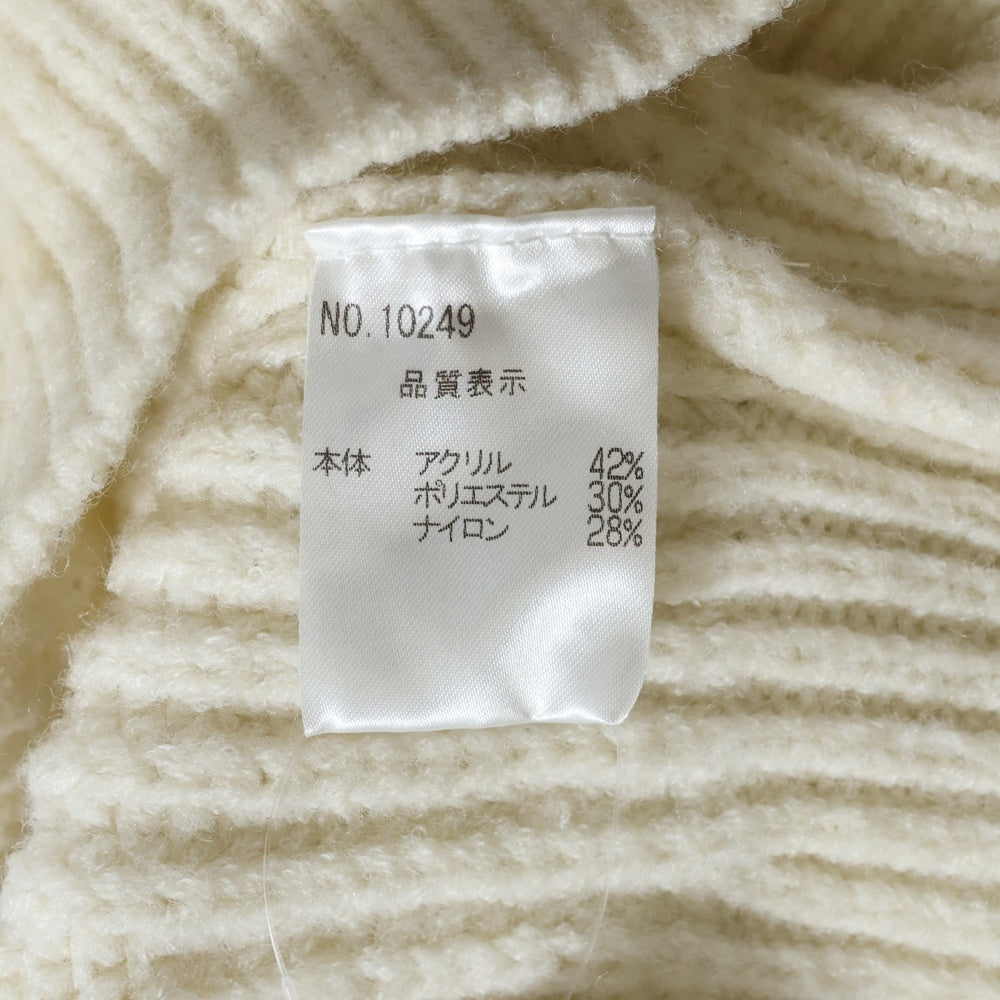 NO BRAND(ノーブランド) M me eme エムミーエメ KNIT SWEATER アームリボン ケーブル編みニット セーター アイボリー レディース 10249