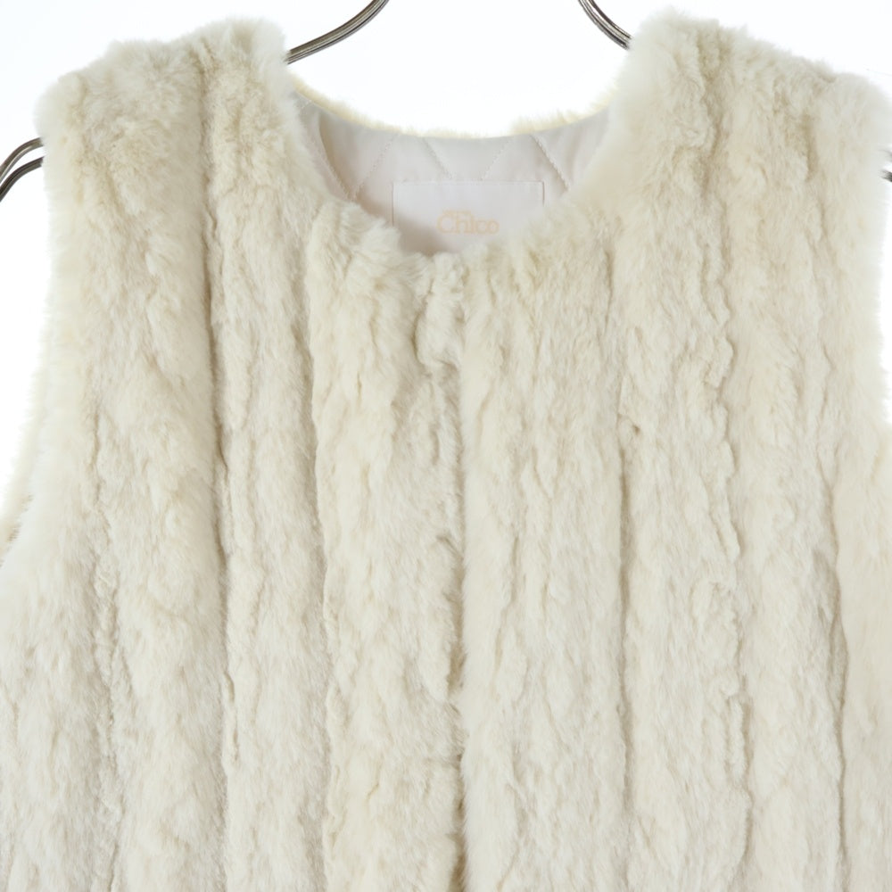 Chico(チコ) エコファー ライナーキルティング ベスト ホワイト レディース CHZ1022107A0004