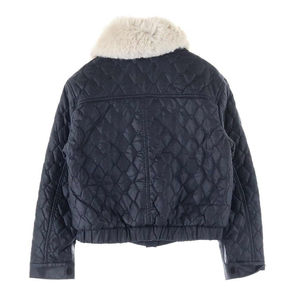 NO BRAND(ノーブランド) TITTY&CO. ティティーアンドコー ファー着脱 キルティング ショートジャケット ブラック レディース