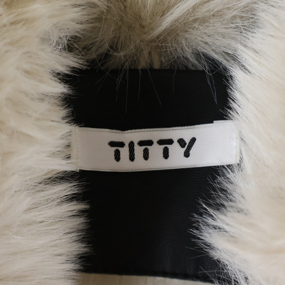 NO BRAND(ノーブランド) TITTY&CO. ティティーアンドコー ファー着脱 キルティング ショートジャケット ブラック レディース