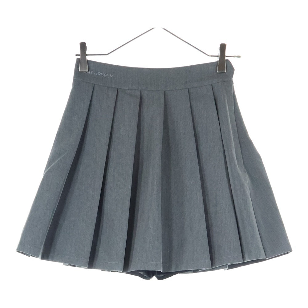 TREAT URSELF(トリートユアセルフ) ロゴ刺繍 プリーツ ショートスカート グレー レディース 1241-0131-TR