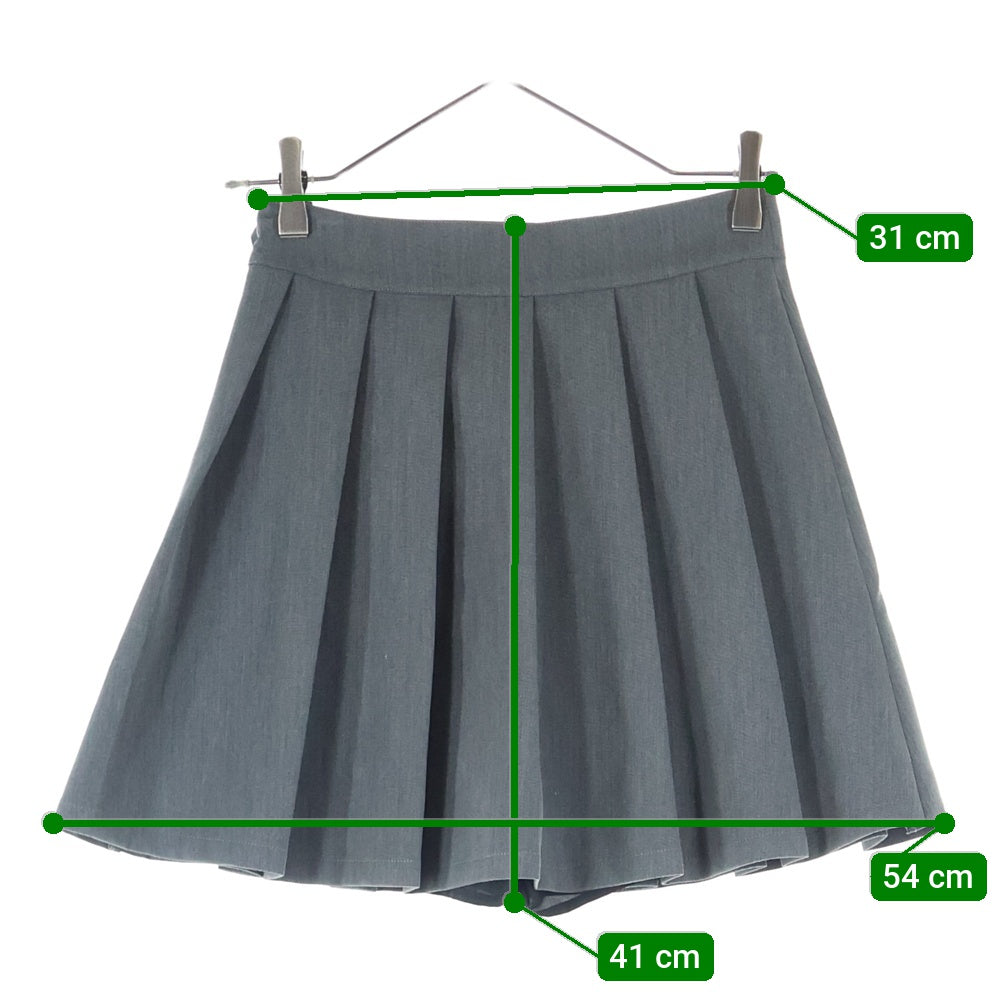 TREAT URSELF(トリートユアセルフ) ロゴ刺繍 プリーツ ショートスカート グレー レディース 1241-0131-TR