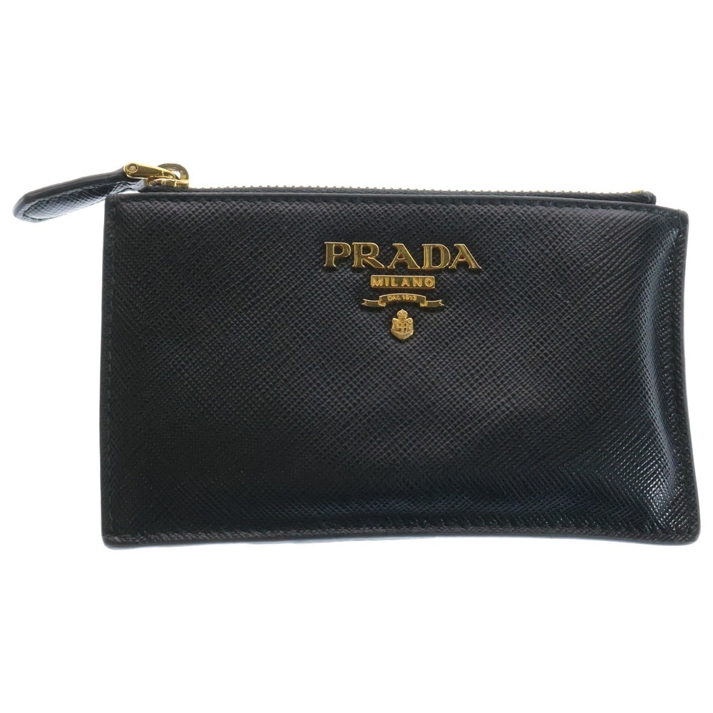 PRADA(プラダ) サフィアーノマルチカラー カードコインケース ブラック/ピンク 1MC086 レディース