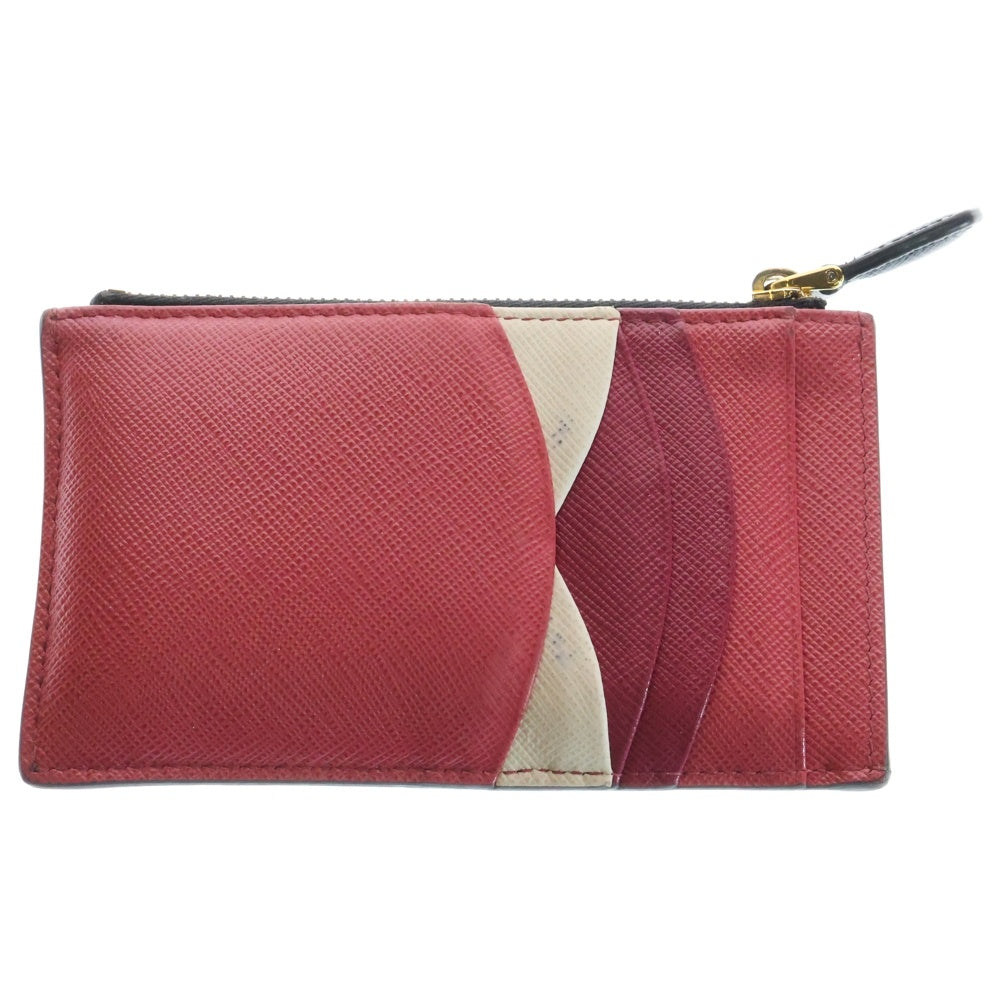 PRADA(プラダ) サフィアーノマルチカラー カードコインケース ブラック/ピンク 1MC086 レディース