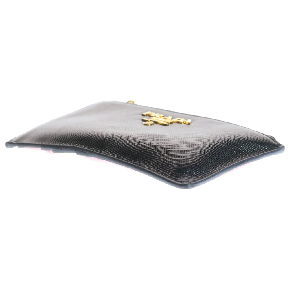 PRADA(プラダ) サフィアーノマルチカラー カードコインケース ブラック/ピンク 1MC086 レディース