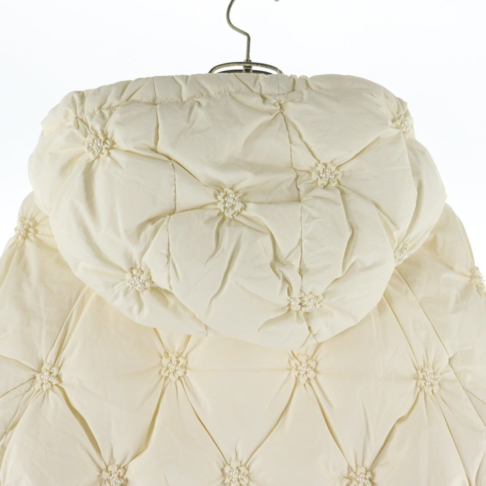 KUOSE(クオセ) PUFFER JACKET シャーリングデザイン フーデッド パフジャケット アイボリー レディース KSC2308001