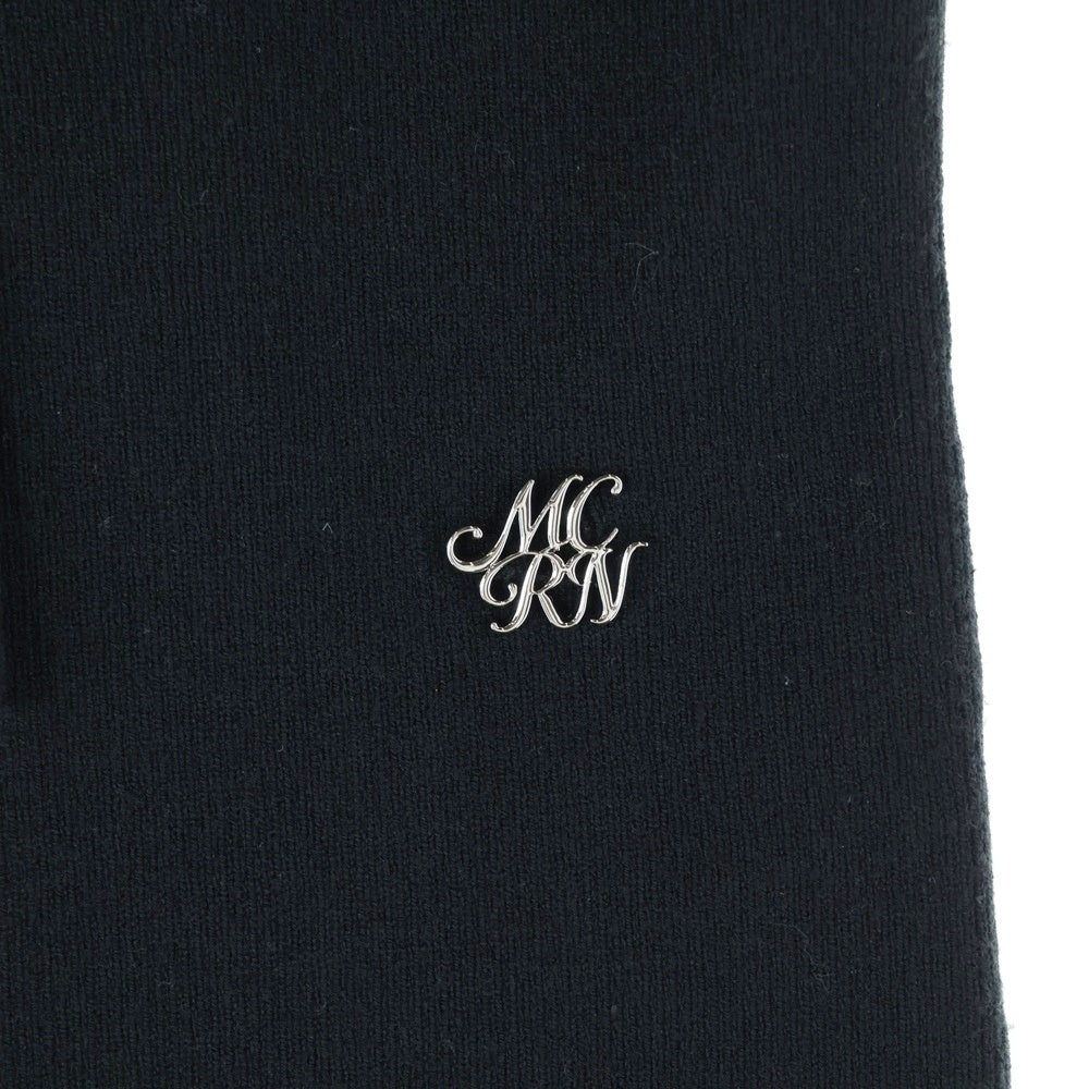 NO BRAND(ノーブランド) michellMacaron ミシェルマカロン レースリボンデザイン 半袖ニット セーター ブラック レディース SFY0467C