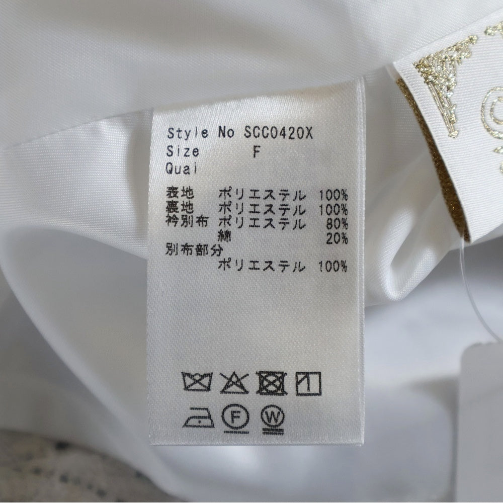 NO BRAND(ノーブランド) michellMacaron ミシェルマカロン リボンツイード ミニワンピース ホワイト レディース SCC0420X